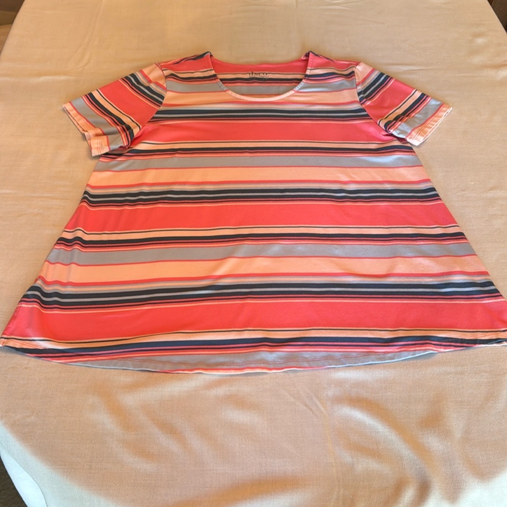 Denim&Co Striped Swing Tunic Jersey Top - Picture 6 of 13
